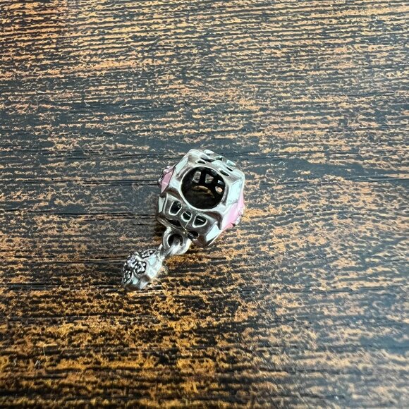 Pandora Silver Magnolia Bloom Enamel CZ Dangle charm 792077PCZ - NEW - Picture 6 of 6